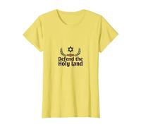 IDF Defend The Holy Land Patriotic Support Israël T-Shirt, Femme, Citron, S