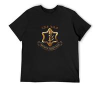 IDF Logo in Hebrew Israel Israel Defence Force Zahal Israeli Army Men's T-Shirt Unisex Black Cotton Print Tee Shirts L