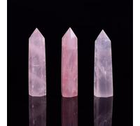 IDGTTLDF 1pc Crystal Hexagonal Column Point Wand Stone Study Room Decoration Craft (Color : Rose Quartz)