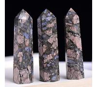 IDGTTLDF 1pc Crystal Obelisk Point Stone Wand Tower Hexagonal Blue amphibolite monopointed Column Home Decoration Ornaments (Size : 8-9cm)