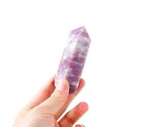 IDGTTLDF 1PC Crystal Plum Blossom Tourmaline Tetrahedral Column Handwork Carving Tower Gem Home Decoration Ornaments (Size : 50-70g)