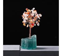 IDGTTLDF 1PC Crystal Rubble Fortune Tree Rough Flower Irregular Rose Quartz raw Stone Base Home Decoration Ornaments (Color : Agate G)