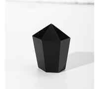 IDGTTLDF 1PC Obsidian Obelisk Crystal Tower Hexagonal Column Cake Magic Point Reiky Stone Ornaments