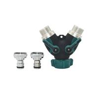IDGTTLDF 1pcs Metal Female 3/4" 2 Way Tap Water Splitter Y Type Garden Tap Quick Connector Crane Irrigation Valve Pipe (BSP x B)