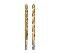 IDGTTLDF 9mm 2pcs Titanium Drill Bits 1/4" Hex Shank M35 High Speed Steel Twist Drill Bit Fully Ground IDGTTLDF