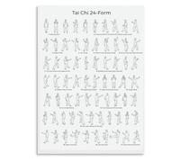 IDGTTLDF Beginners Tai Chi 42 Form Metal Sign Traditional Movement Practice Chart Complete Reference Guide for Home and Studio 8 X 12 in