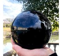 IDGTTLDF Black Obsidian Sphere Large Crystal Ball Stone Crystals for and Home Decoration (Size : 8cm)