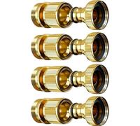 IDGTTLDF Brass Water Hose Quick Fittings Release Hose Connector Fit for 3/4" Gardening Hoses Garden Hose Quick Disconnect Set(4 Set