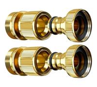 IDGTTLDF Brass Water Hose Quick Fittings Release Hose Connector Fit for 3/4" Gardening Hoses Garden Hose Quick Disconnect Set(2 Set