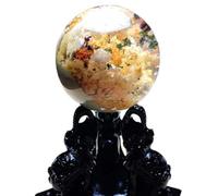 IDGTTLDF Brazilian Color Ghost White Crystal Ball Ornaments Thousand-Layer Green Cornucopia Fully Wrapped,60mm