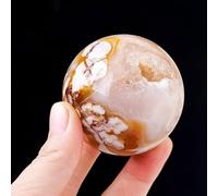 IDGTTLDF Cherry Blossom Agate Crystal Ball with Stand Quartz Sphere Stone Decorative Orb for Healing/Divination/Chakra Balance/Yoga/Home/Office Decoration,25~30mm