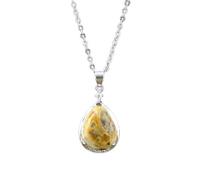 IDGTTLDF Classy Women Crazy Stone Waterdrop Pendant Link Chain Chokers Necklace Designer Couples Jewelry Femme