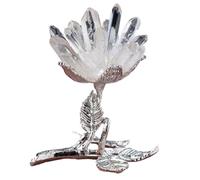 IDGTTLDF Clear Quartz Crystal Cluster Flower Decor, Modern Tree Gold Statues, Flowers Desk Decorations Stones for Living Room, Office Desktop,B
