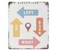 IDGTTLDF Compass Directions Metal Sign Cardinal Points Vintage Educational Compass Rose Chart Geography Classroom Wall Decor for Office 8 X 12 inch