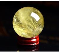IDGTTLDF Crystal Ball, Citrine, Round, Figurine, Feng Shui Goods, Purification, Luck, Financial, Increase, Business Prosperity,50mm