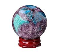 IDGTTLDF Crystal Ball Gemstone Polished Divination Decorative with Wooden Stand Crystals Stone Stones,45mm