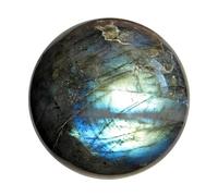 IDGTTLDF Crystal Ball, Labradorite Ornaments, Gray Moonstone Rough Stone Polished Seven-Star Array Feng Shui Home,70mm