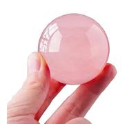 IDGTTLDF Crystal Ball Quartz Magic Ornament Sphere with Wood Stand for Decoration, Scrying Mirror,Feng Shui,70~80mm