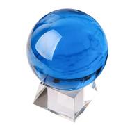 IDGTTLDF Crystal Ball Sky Blue Clear Glass with Stand Solid Decorative Spheres Divination Stone Photography Display Home Decoration Ornaments,15cm/5.9in