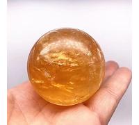 IDGTTLDF Crystal Iceland Spar Quartz Sphere Orange Calcite Balls 30mm-100mm for Decorate 1pc (70mm-80mm)