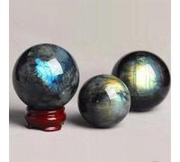 IDGTTLDF Crystal Labradorite Stone Ball Quartz Polished Moonstone Ore Sphere Crystals Ornaments (Size : 30mm)