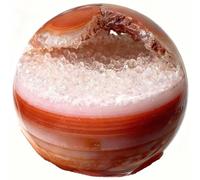 IDGTTLDF Crystal Red Twisted Agate Geode Ball Raw Stone Polished Home Decoration Ornaments,for Room Office Decor Luck 5-6Cm,60mm