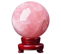 IDGTTLDF Crystal Rough Rose Quartz Magic Stone Sphere Ball Beautiful, ball-9cm
