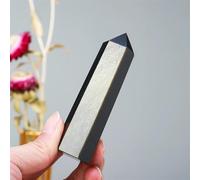 IDGTTLDF Crystal Stone Golden Obsidian Column Aureate Light Wand Quartz Tower Decoration Ornaments