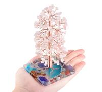 IDGTTLDF Crystals Quartz Tree Tumbled Gemstone Stones Money, Geode Agate Slices Base Feng Shui Ornaments Home Decoration,B