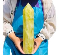 IDGTTLDF Decorative Ornaments Yellow Crystal Obelisk Quartz Column (Size : 250-300g)