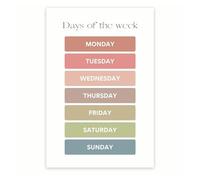 IDGTTLDF Educational Days of the W hart - Morning Board & Circle Time Poster - Teacher Resource for Preschool & Kindergarten Unframed,08x12inch(20x30cm)
