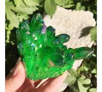 IDGTTLDF Green Flame Quartz Crystal Cluster, Wedding Decoration, Aquarium Home Decor(80-100g)