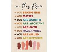 IDGTTLDF Inclusive Classroom Decor - Motivational Diversity Poster for School, Therapist Office & Counseling Wall Art, You Belong Here Framed,08x12inch(20x30cm)