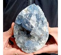 IDGTTLDF Irregular Blue Celestite Raw Stone, Crystal and Rough Gemstone for Fountain Home Garden Decor,900~1000g