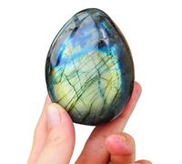 IDGTTLDF Labradorite Crystal Raw Stones Palm Decor Gemstones Polished Worry Stone for Balancing,Home Decoration,200-250g