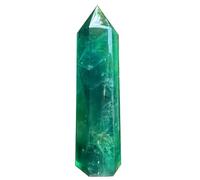 IDGTTLDF Lake Blue Fluorite Crystal Tower Large Quartz Point Wand Obelisk 6 Faceted Home Decor Gift,(20~22)*4cm