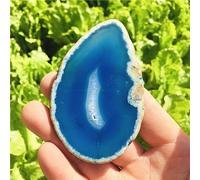 IDGTTLDF Large Blue Agate Geode Polished Quartz Crystal Ornaments (Size : 2pc)