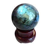 IDGTTLDF Large Crystal Ball Labradorite Crystals Sphere Decorative Real Quartz Gemstone Sculpture Yoga Fengshui Decor,7~7.5cm