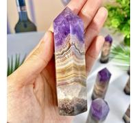 IDGTTLDF Large Purple Amethyst Agate Stone Tower Obelisk Polishing Wand Crystal Gemstones for Home Office Decor Gifts,7~8cm