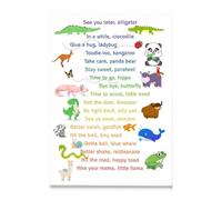 IDGTTLDF Later Alligator Wall-Art - Playful Canvas Print for Nursery, Toddler Room and Classroom, Fun Animal Theme Decor with Motivational Quote Framed,12x18inch(30x45cm)