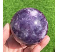 IDGTTLDF Lepidolite Stone Crystal Ball Mica Purple Ornaments (Size : 300-400g)