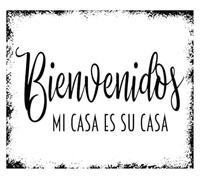 IDGTTLDF Mi Casa Es Tu Casa Welcome Tin Sign 12x8 Inch | Rustic farmhouse hanging plaque for home entrance gift idea
