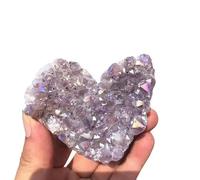 IDGTTLDF Rainbow Electroplating Titanium Angel Aura Quartz Crystal Heart 1pc (5cm-6cm 1pc)
