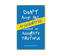 IDGTTLDF Responsible Tech Use Aluminum Poster Promoting Truth Accuracy Online Metal Wall Decor for School Computer Study Office Internet Cafe 8 X 12 inch