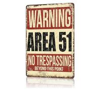IDGTTLDF Rust Proof Aluminum Metal Sign Vintage Style Extraterrestrial Design Funny Sci-Fi Poster Print For Garage Office Wall Decor 8 X 12 in