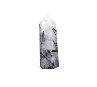 IDGTTLDF Single Point Black Hair Quartz Crystal Hexagonal Prism Tourmaline Column Stone (Size : 6-7cm)
