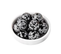 IDGTTLDF Snowflake Obsidian Crystal Ball - Sphere Balls for Witchcraft and Decorative, & Feng Shui Home Decor,10 pcs,20~25mm