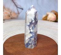 IDGTTLDF Stone Crystal Blue Flower Agate geode Tower Polished Home furnishings Room