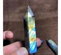 IDGTTLDF Stone Labradorite Quartz Hexagonal Prism Obelisk Crystal Column Wand Gift(4-5cm)