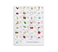 IDGTTLDF Vietnamese Alphabet and Pronunciation Chart Poster Language Learning Educational Wall-Art Vintage Style for Home Study Room 8 X 12 in